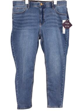 Ava & Viv Skinny Blue Jeans Stretch Comfort Waist Size 20 NWT